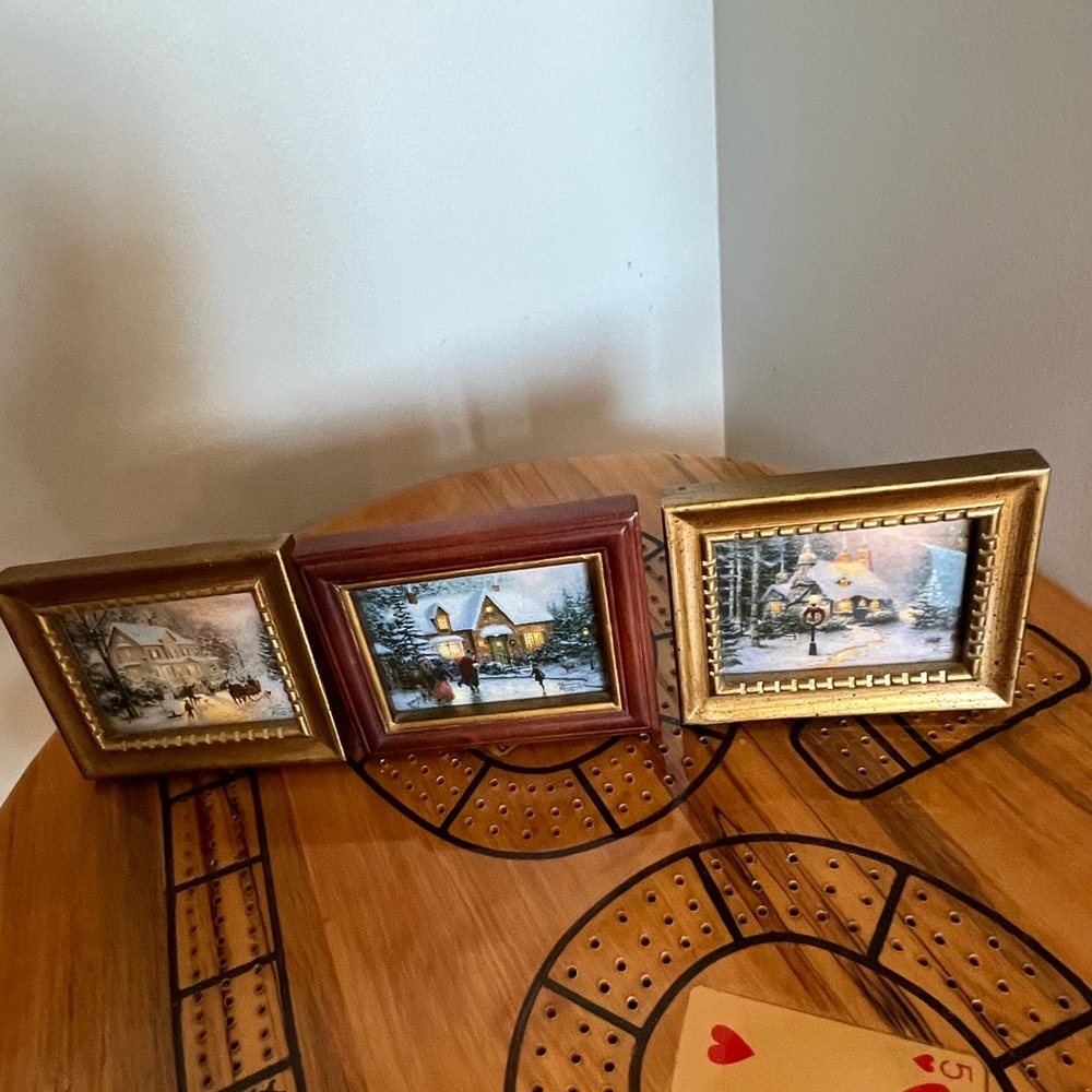 Home Interiors Thomas Kinkade “painter of light” mini Winter Scene Framed Art
